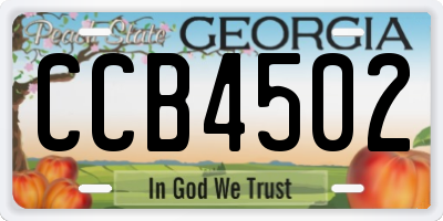 GA license plate CCB4502