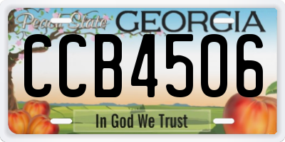 GA license plate CCB4506