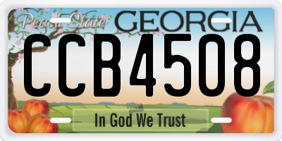 GA license plate CCB4508