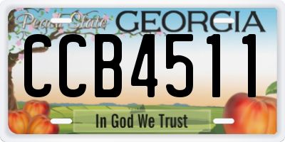 GA license plate CCB4511