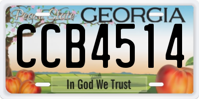 GA license plate CCB4514