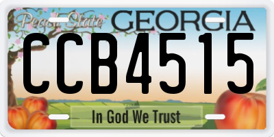GA license plate CCB4515