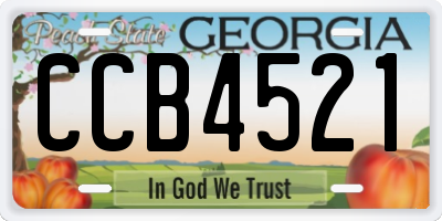 GA license plate CCB4521
