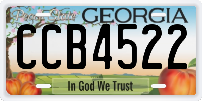 GA license plate CCB4522