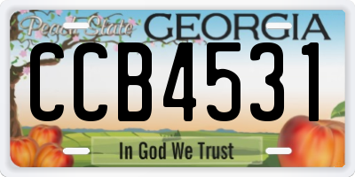 GA license plate CCB4531