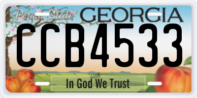 GA license plate CCB4533