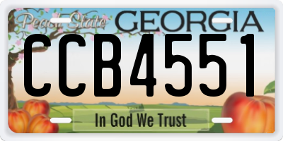 GA license plate CCB4551