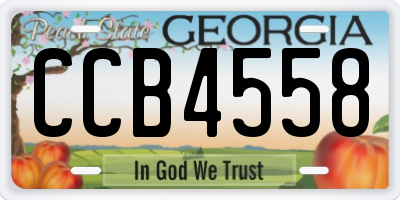 GA license plate CCB4558