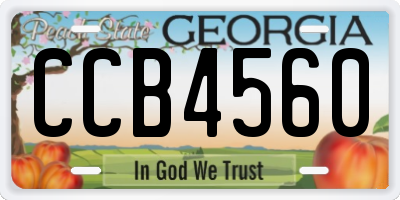 GA license plate CCB4560
