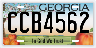 GA license plate CCB4562