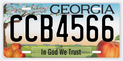 GA license plate CCB4566