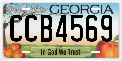 GA license plate CCB4569