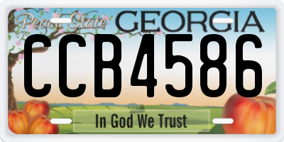 GA license plate CCB4586
