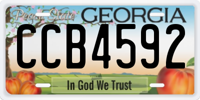 GA license plate CCB4592
