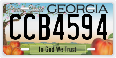 GA license plate CCB4594