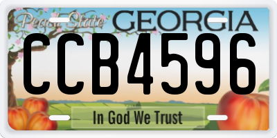 GA license plate CCB4596
