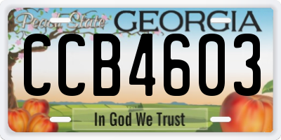 GA license plate CCB4603