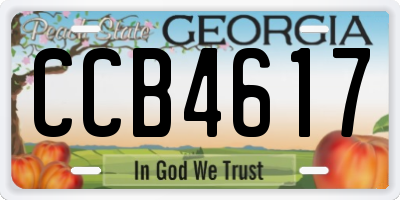 GA license plate CCB4617