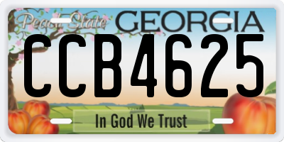 GA license plate CCB4625