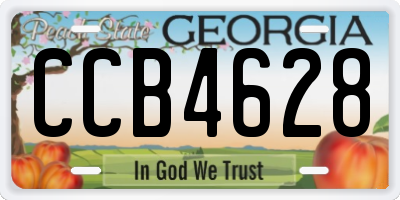 GA license plate CCB4628