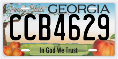 GA license plate CCB4629