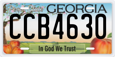GA license plate CCB4630