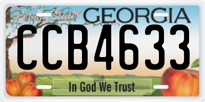 GA license plate CCB4633