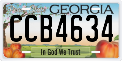 GA license plate CCB4634