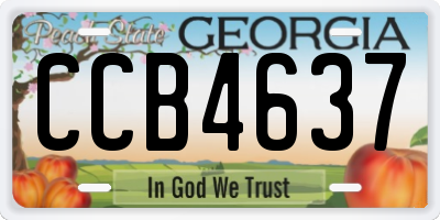 GA license plate CCB4637