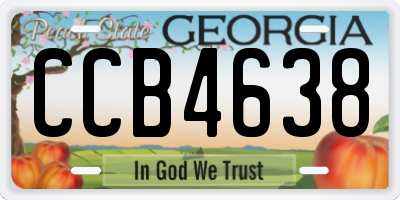 GA license plate CCB4638