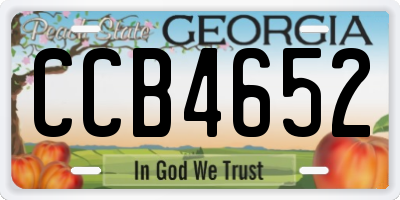 GA license plate CCB4652