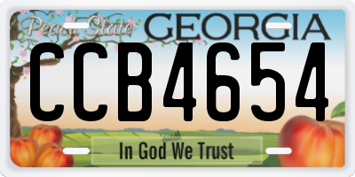 GA license plate CCB4654