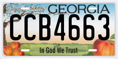 GA license plate CCB4663
