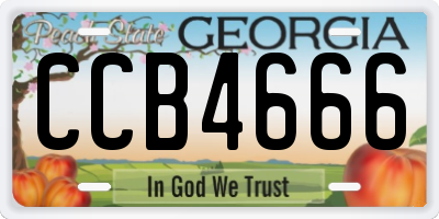GA license plate CCB4666