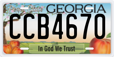 GA license plate CCB4670