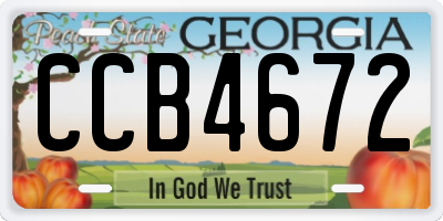GA license plate CCB4672