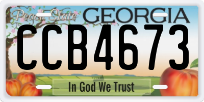 GA license plate CCB4673
