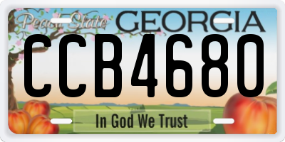 GA license plate CCB4680
