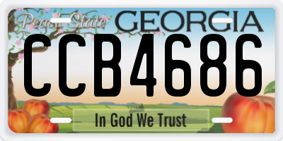 GA license plate CCB4686
