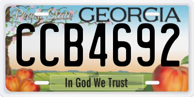 GA license plate CCB4692