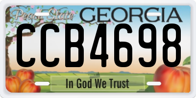 GA license plate CCB4698