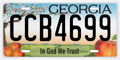 GA license plate CCB4699