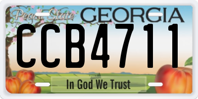 GA license plate CCB4711