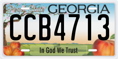 GA license plate CCB4713