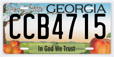 GA license plate CCB4715
