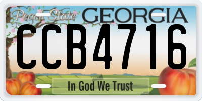 GA license plate CCB4716