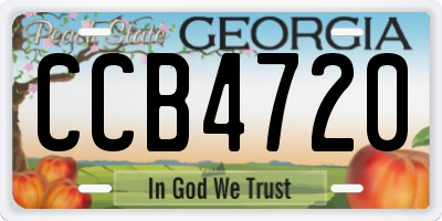 GA license plate CCB4720