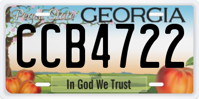GA license plate CCB4722