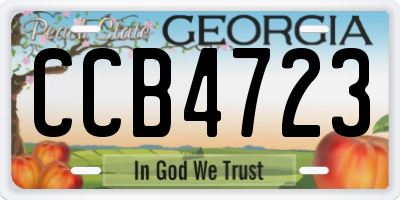 GA license plate CCB4723