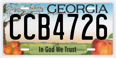 GA license plate CCB4726